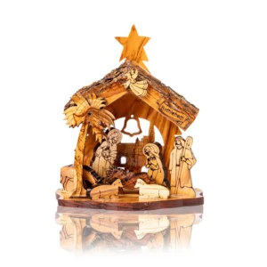 Szopka Betlejemska z Drewna Oliwnego - Gwiazda Zbawienia - zdjęcie produktu